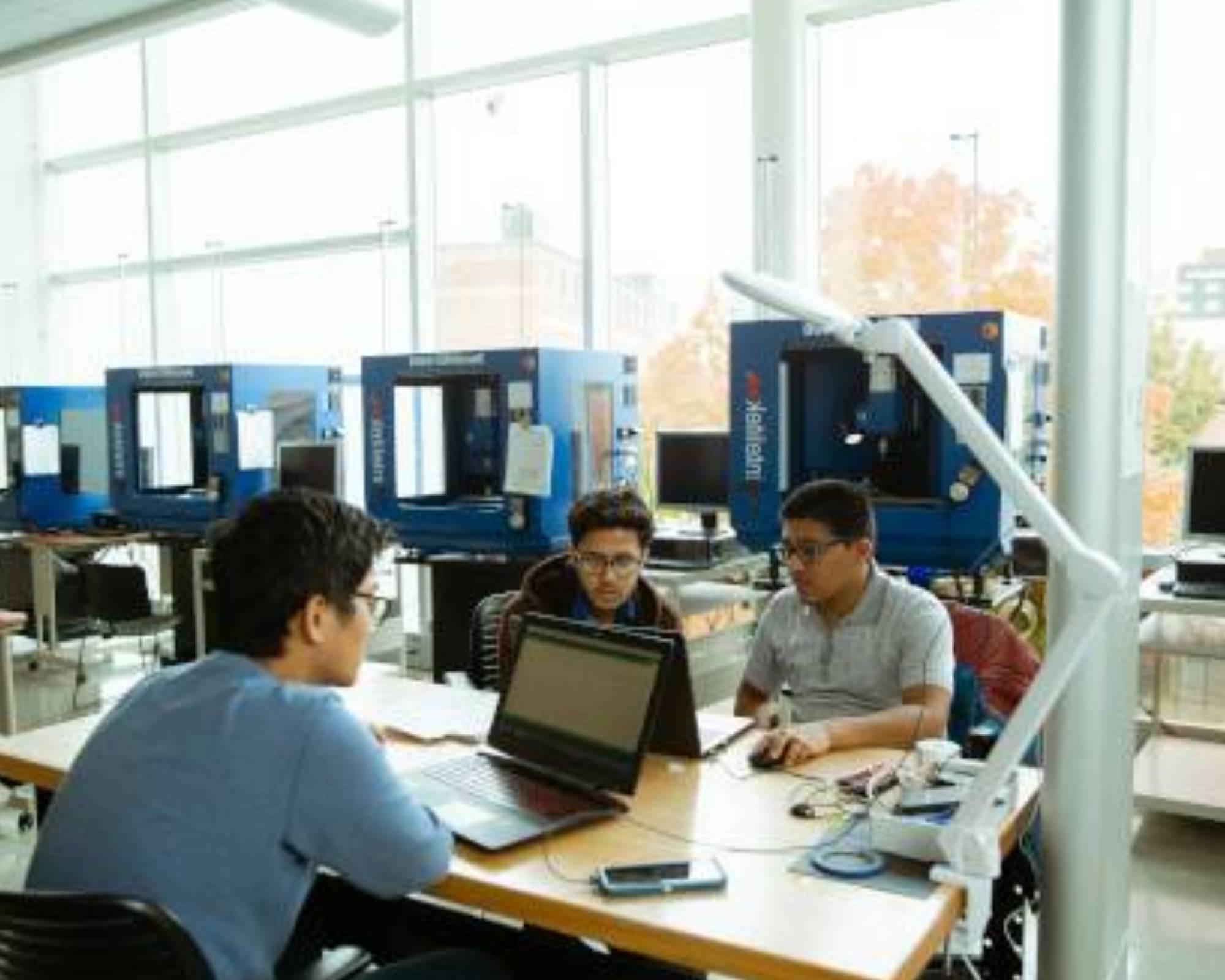 Students in Keller Engineering Laboratories